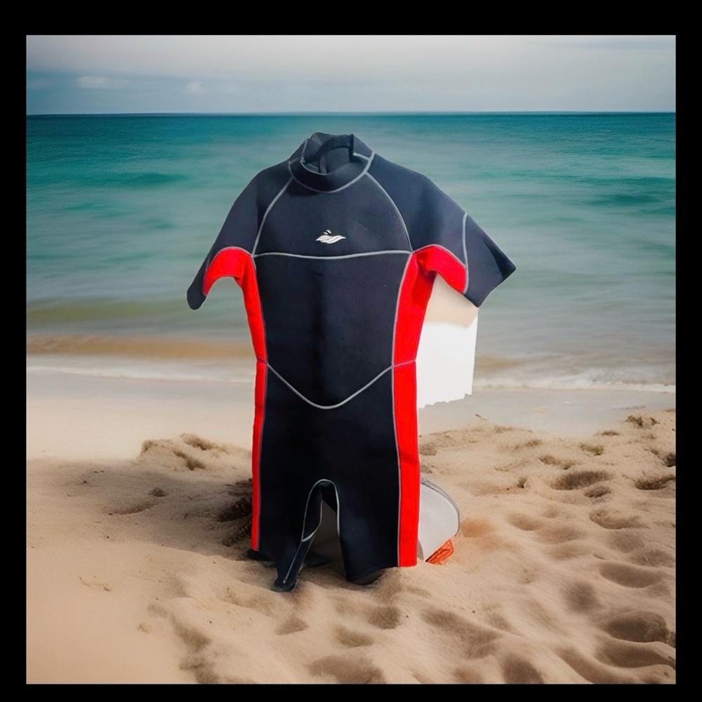 Women's Black and Red Swim One Piece